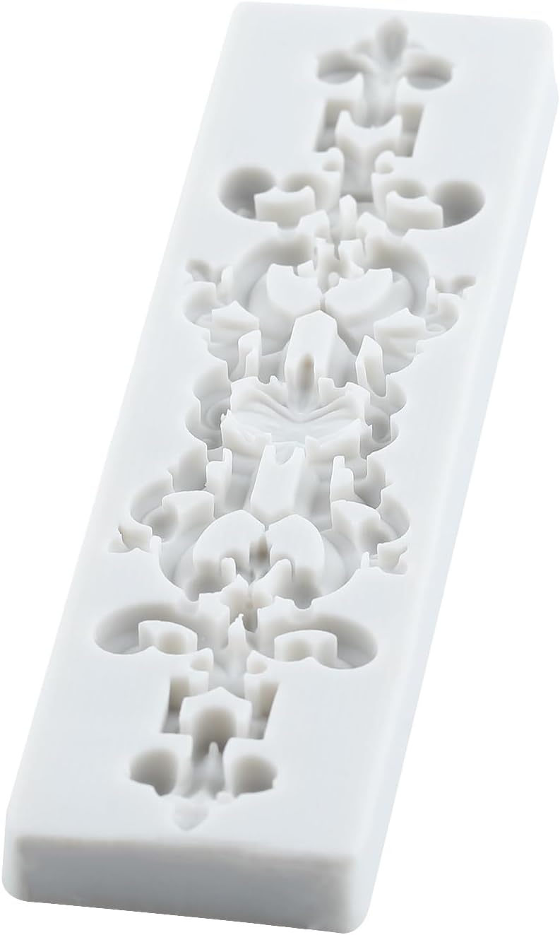 TAOXIBEI Baroque Relief Polymer Clay Molds Baroque Lace Embossing Silicone Mold for DIY Crafts Epoxy Resin Casting Air Dry Polymer Clay Plaster Jewelry Making - Image 2